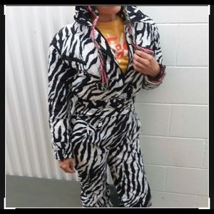 Obermeyer Black and White Zebra-Print Ski Suit Jacket